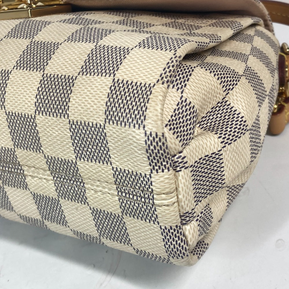 LOUIS VUITTON Handbag N41581 Damier Azur Canvas white Damier Azur with tassel charm Croisette Women Used Authentic