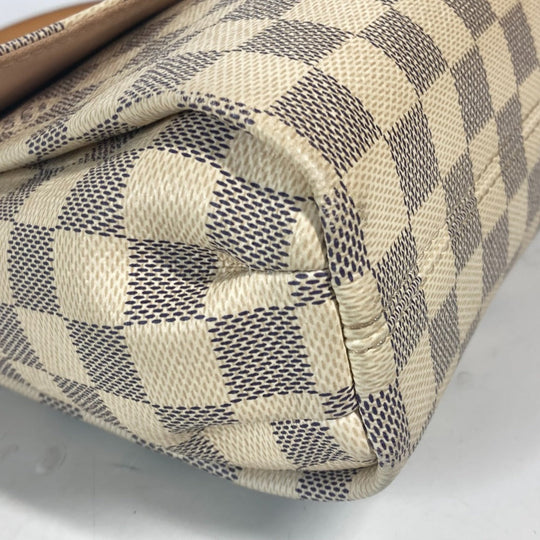 LOUIS VUITTON Handbag N41581 Damier Azur Canvas white Damier Azur with tassel charm Croisette Women Used Authentic