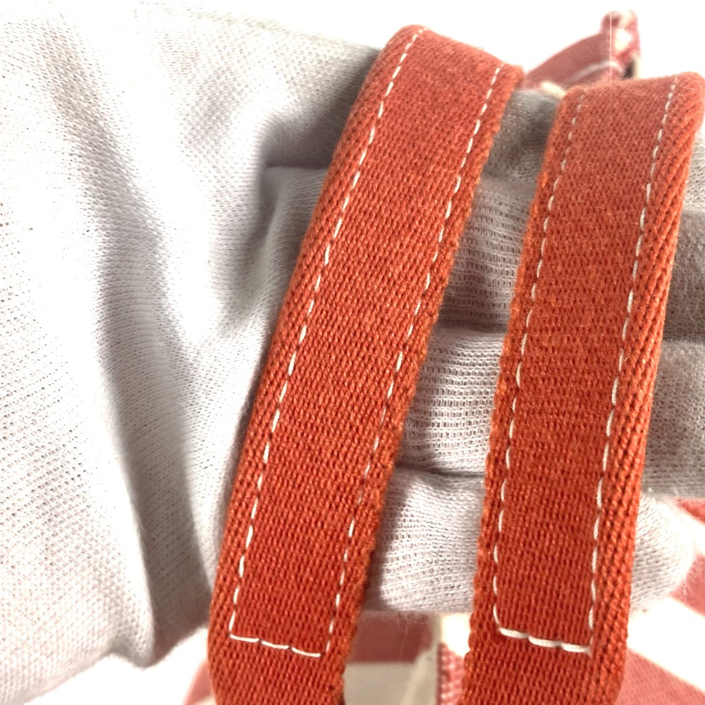 HERMES Tote Bag canvas Red stripe Cannes PM Women Used Authentic