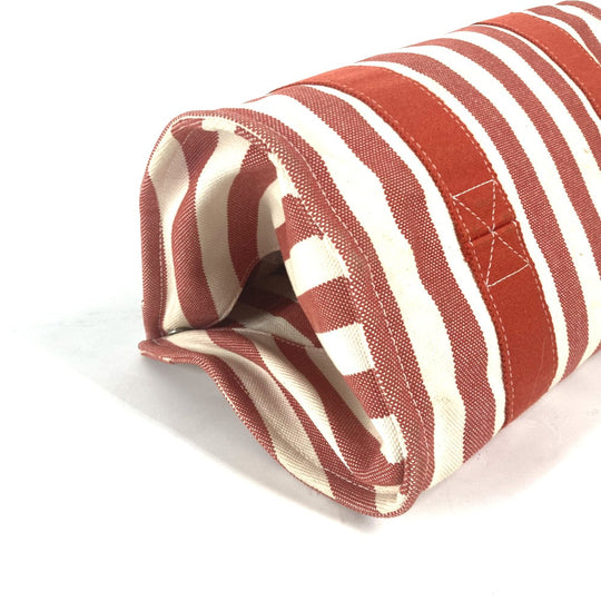 HERMES Tote Bag canvas Red stripe Cannes PM Women Used Authentic
