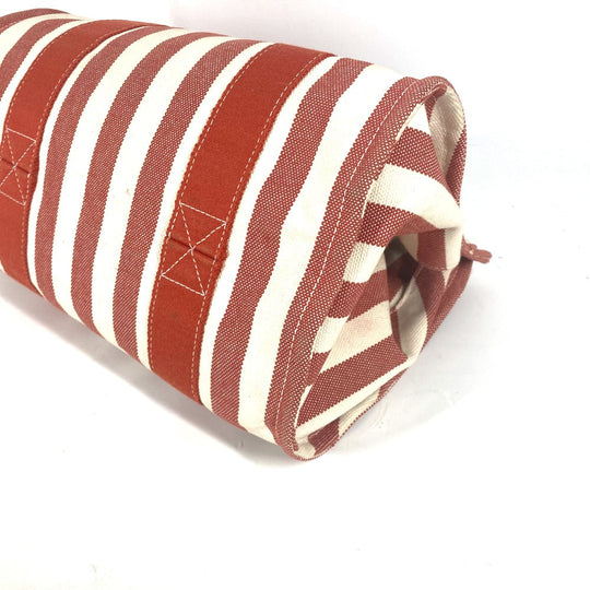 HERMES Tote Bag canvas Red stripe Cannes PM Women Used Authentic