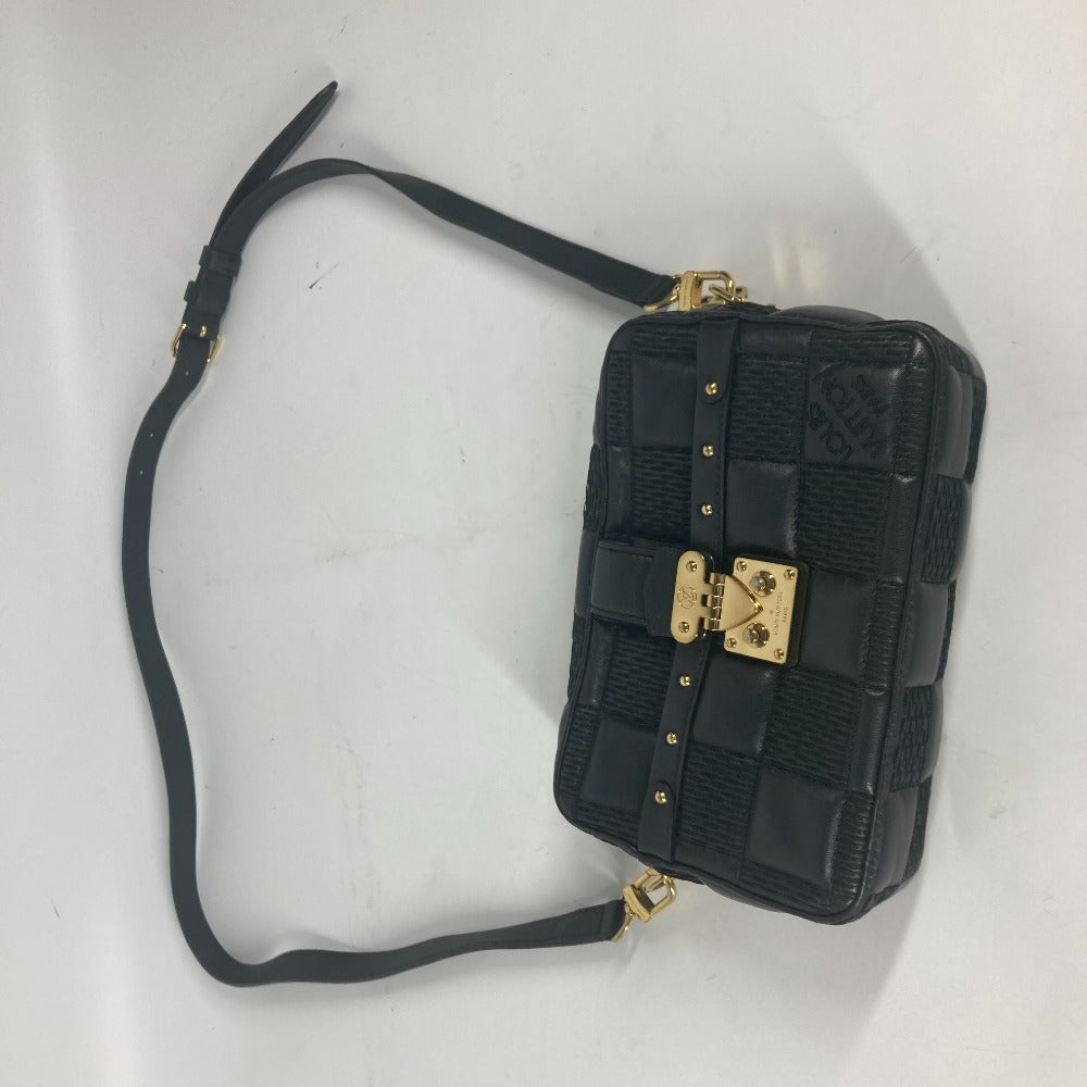 LOUIS VUITTON Shoulder Bag M59046 leather black Damier Pochette Troca Women Used Authentic
