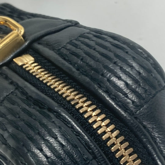 LOUIS VUITTON Shoulder Bag M59046 leather black Damier Pochette Troca Women Used Authentic