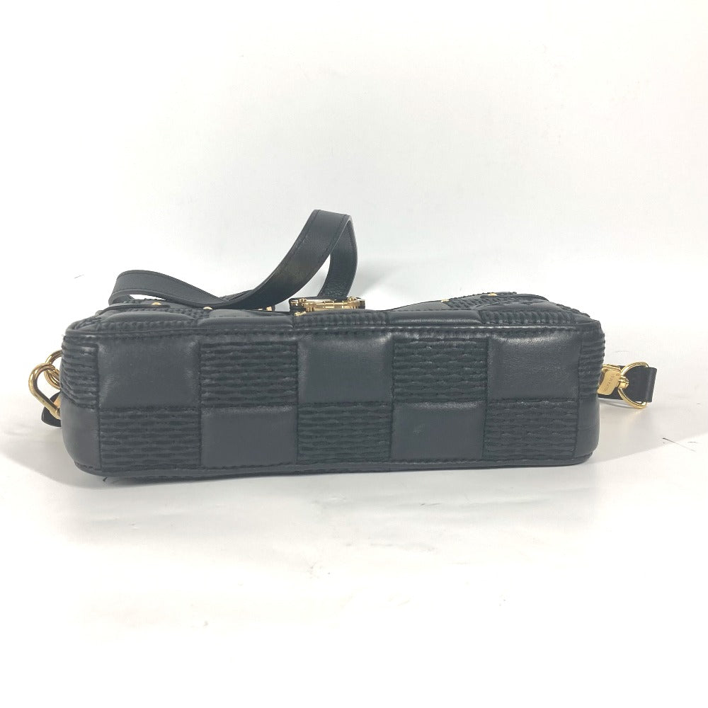 LOUIS VUITTON Shoulder Bag M59046 leather black Damier Pochette Troca Women Used Authentic