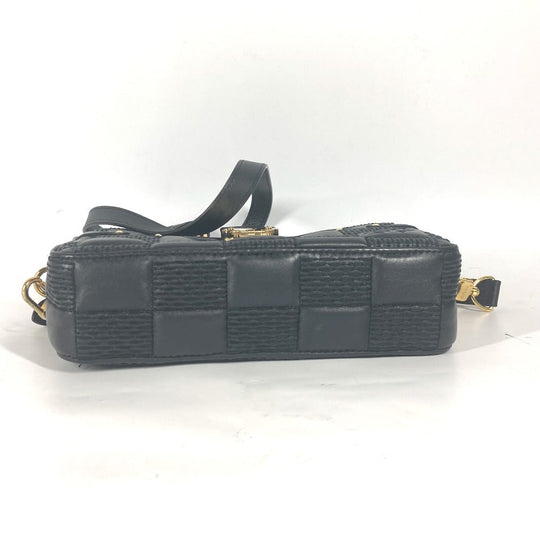 LOUIS VUITTON Shoulder Bag M59046 leather black Damier Pochette Troca Women Used Authentic
