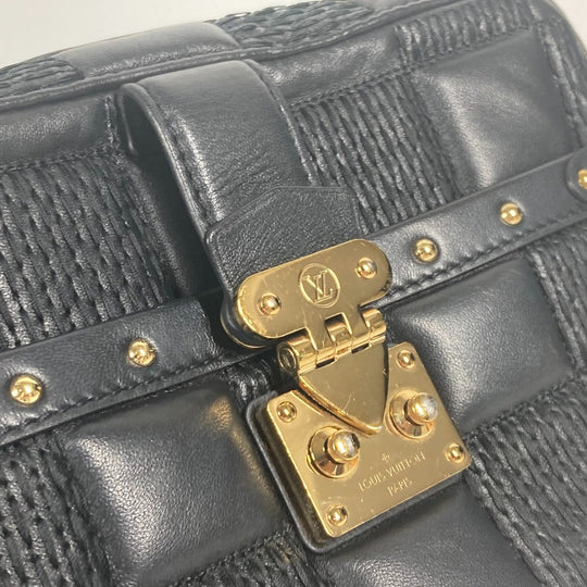 LOUIS VUITTON Shoulder Bag M59046 leather black Damier Pochette Troca Women Used Authentic