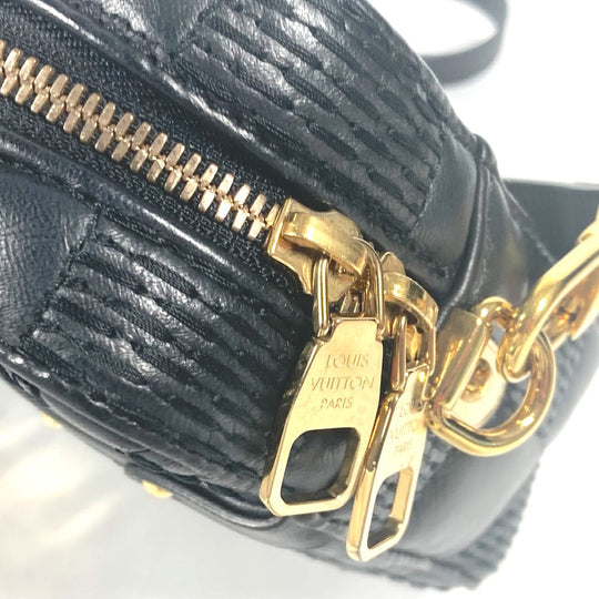 LOUIS VUITTON Shoulder Bag M59046 leather black Damier Pochette Troca Women Used Authentic