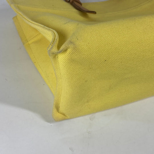 HERMES Shoulder Bag Leather / canvas yellow Etrivire Elan Women Used Authentic