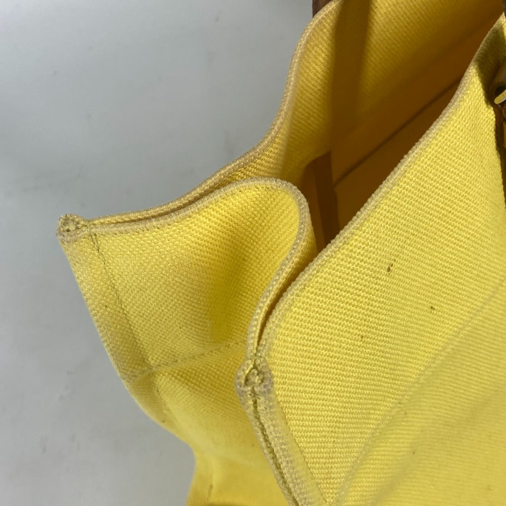 HERMES Shoulder Bag Leather / canvas yellow Etrivire Elan Women Used Authentic