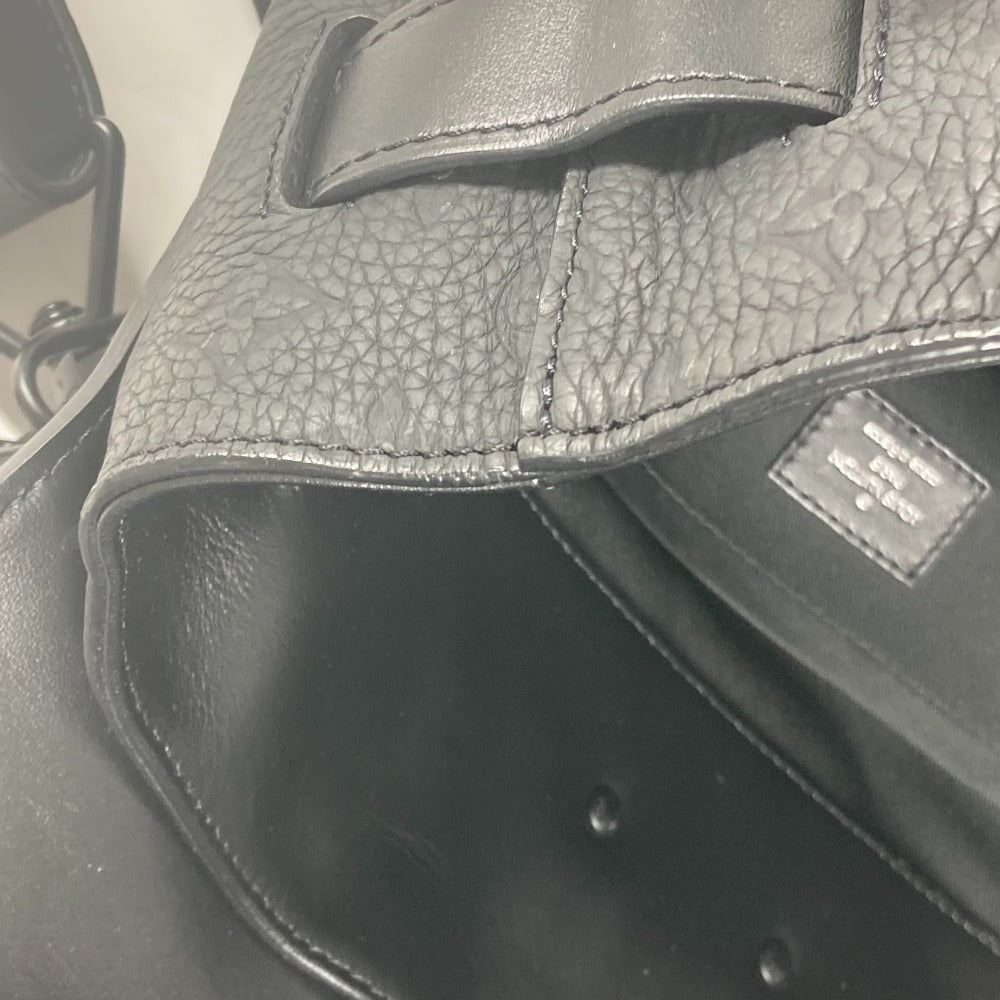 LOUIS VUITTON Shoulder Bag M55701 Taurillon Clemence Leather black Monogram Steamer PM mens Used Authentic