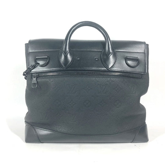 LOUIS VUITTON Shoulder Bag M55701 Taurillon Clemence Leather black Monogram Steamer PM mens Used Authentic