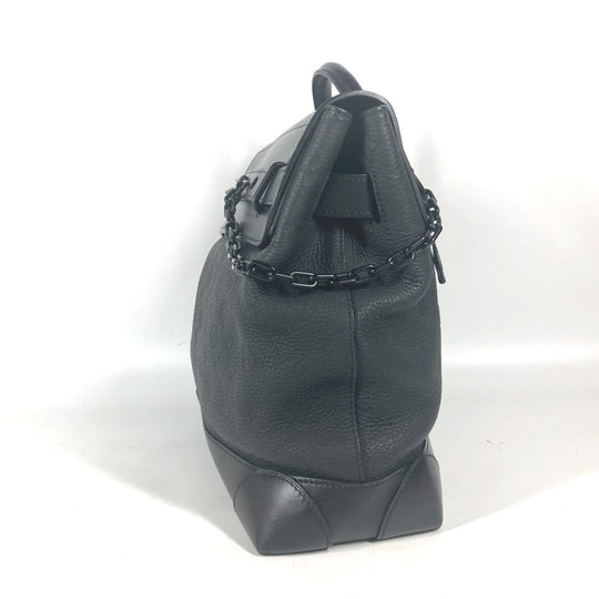 LOUIS VUITTON Shoulder Bag M55701 Taurillon Clemence Leather black Monogram Steamer PM mens Used Authentic