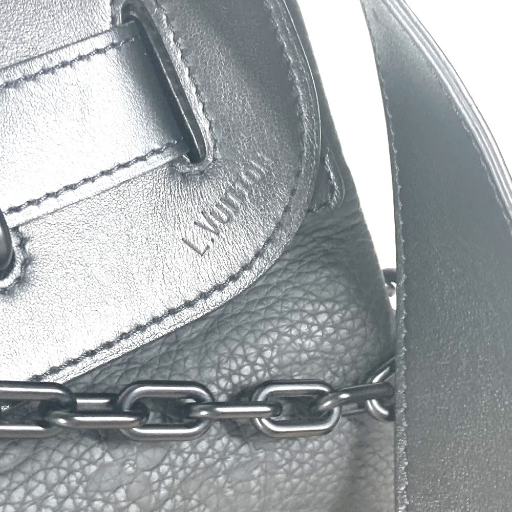 LOUIS VUITTON Shoulder Bag M55701 Taurillon Clemence Leather black Monogram Steamer PM mens Used Authentic