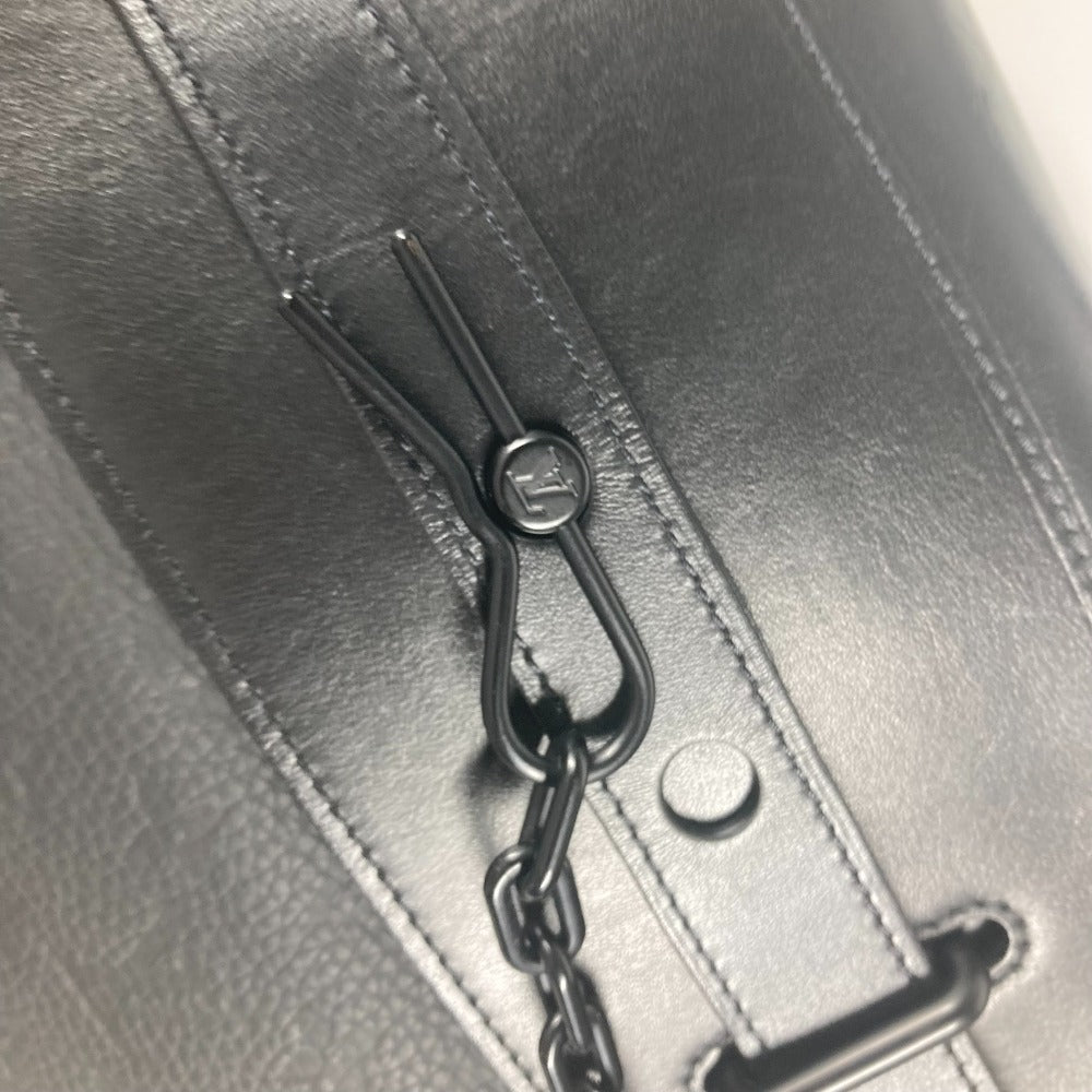 LOUIS VUITTON Shoulder Bag M55701 Taurillon Clemence Leather black Monogram Steamer PM mens Used Authentic