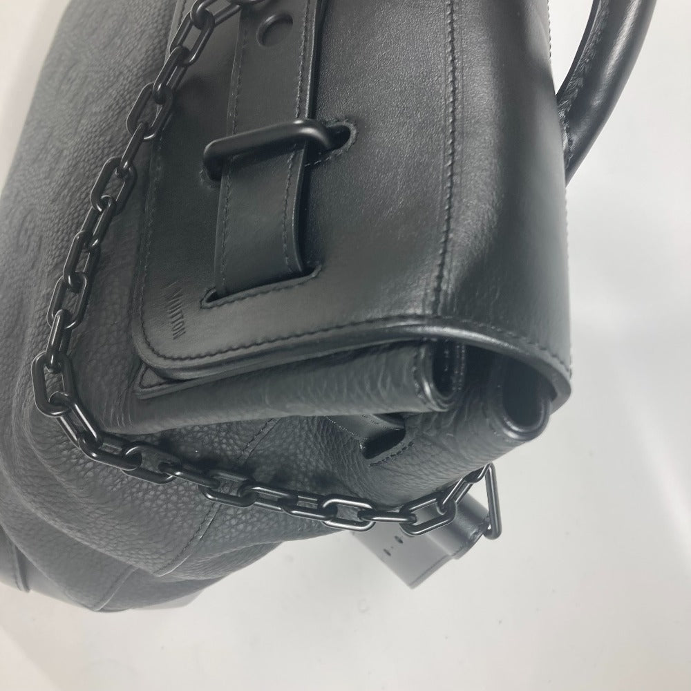 LOUIS VUITTON Shoulder Bag M55701 Taurillon Clemence Leather black Monogram Steamer PM mens Used Authentic