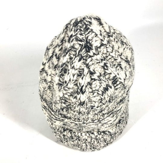 CHANEL Knit hat Wool / cashmere black Rhinestone Women Used Authentic