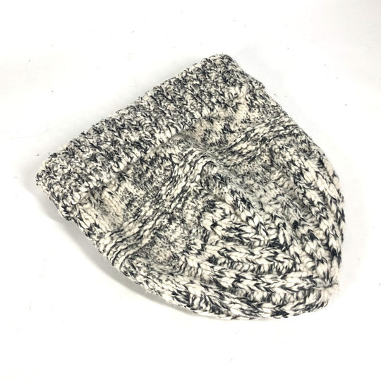 CHANEL Knit hat Wool / cashmere black Rhinestone Women Used Authentic