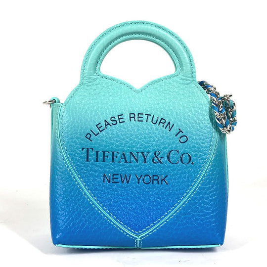 TIFFANY&Co. Shoulder Bag 73469805 leather blue Return to TIFFANY&Co. Heart Micro Tote Bag Women Used Authentic