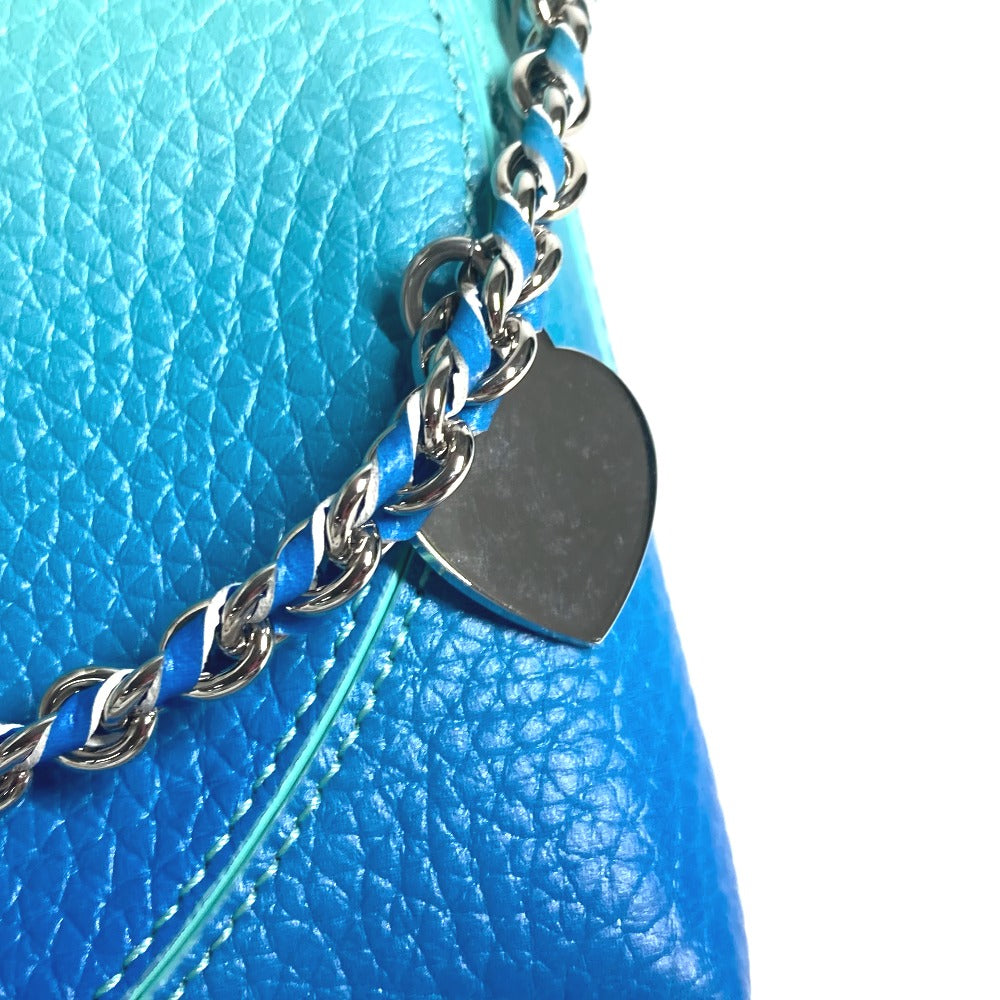 TIFFANY&Co. Shoulder Bag 73469805 leather blue Return to TIFFANY&Co. Heart Micro Tote Bag Women Used Authentic