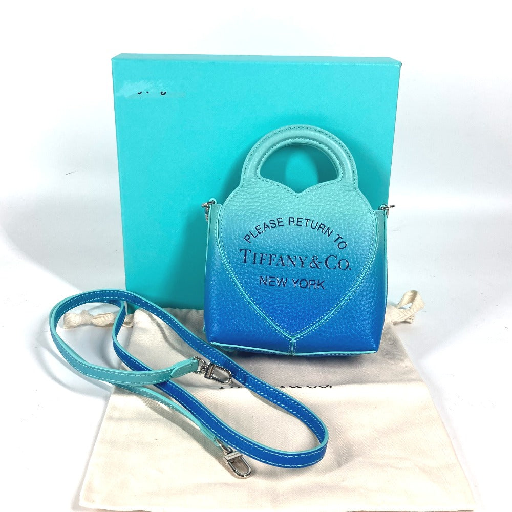 TIFFANY&Co. Shoulder Bag 73469805 leather blue Return to TIFFANY&Co. Heart Micro Tote Bag Women Used Authentic