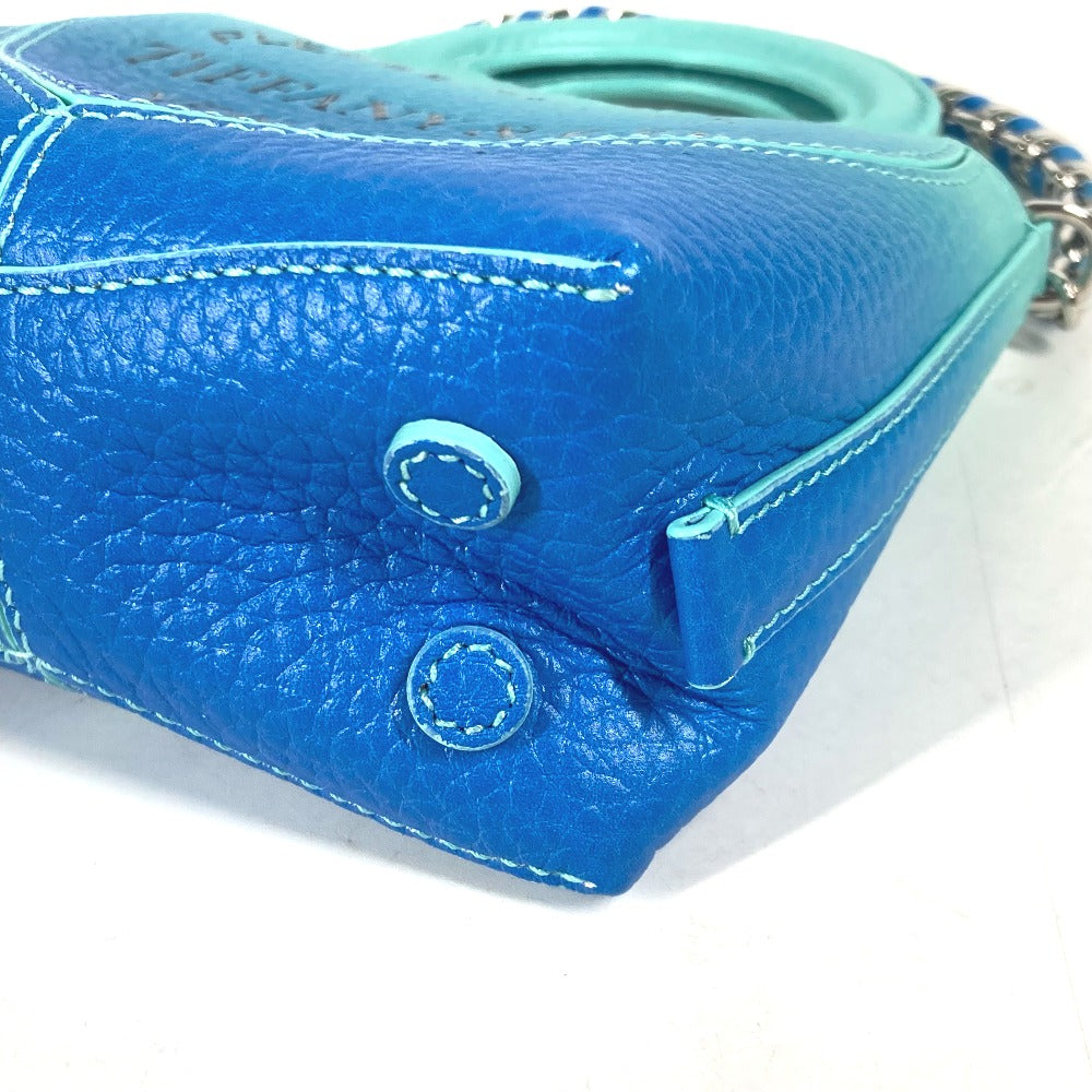 TIFFANY&Co. Shoulder Bag 73469805 leather blue Return to TIFFANY&Co. Heart Micro Tote Bag Women Used Authentic