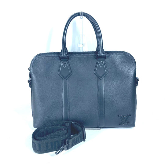 LOUIS VUITTON Business bag M59159 Leather , Grained Calf Leather black LV Aerogram Take Off Briefcase mens Used Authentic