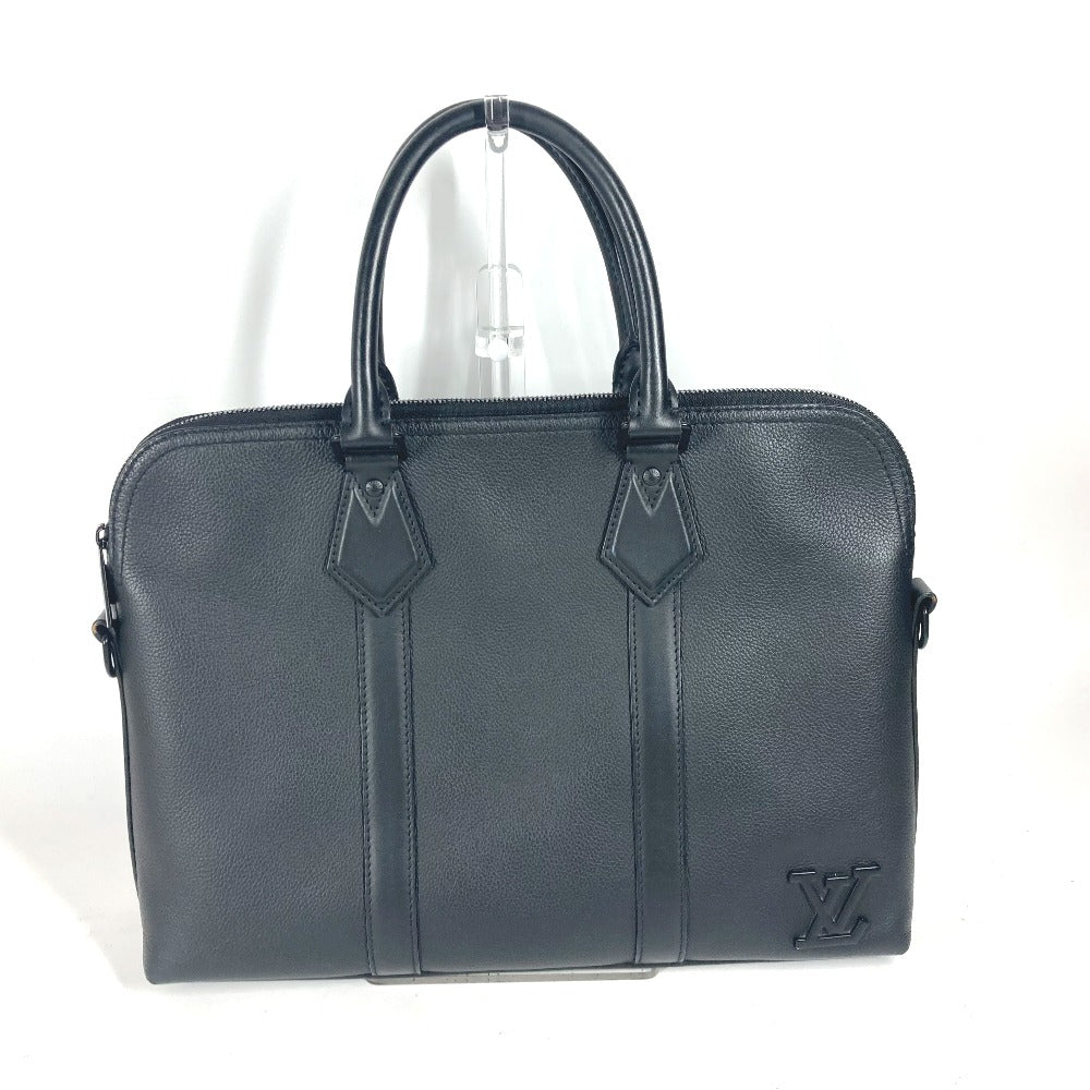 LOUIS VUITTON Business bag M59159 Leather , Grained Calf Leather black LV Aerogram Take Off Briefcase mens Used Authentic