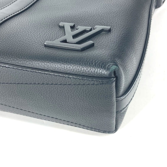 LOUIS VUITTON Business bag M59159 Leather , Grained Calf Leather black LV Aerogram Take Off Briefcase mens Used Authentic