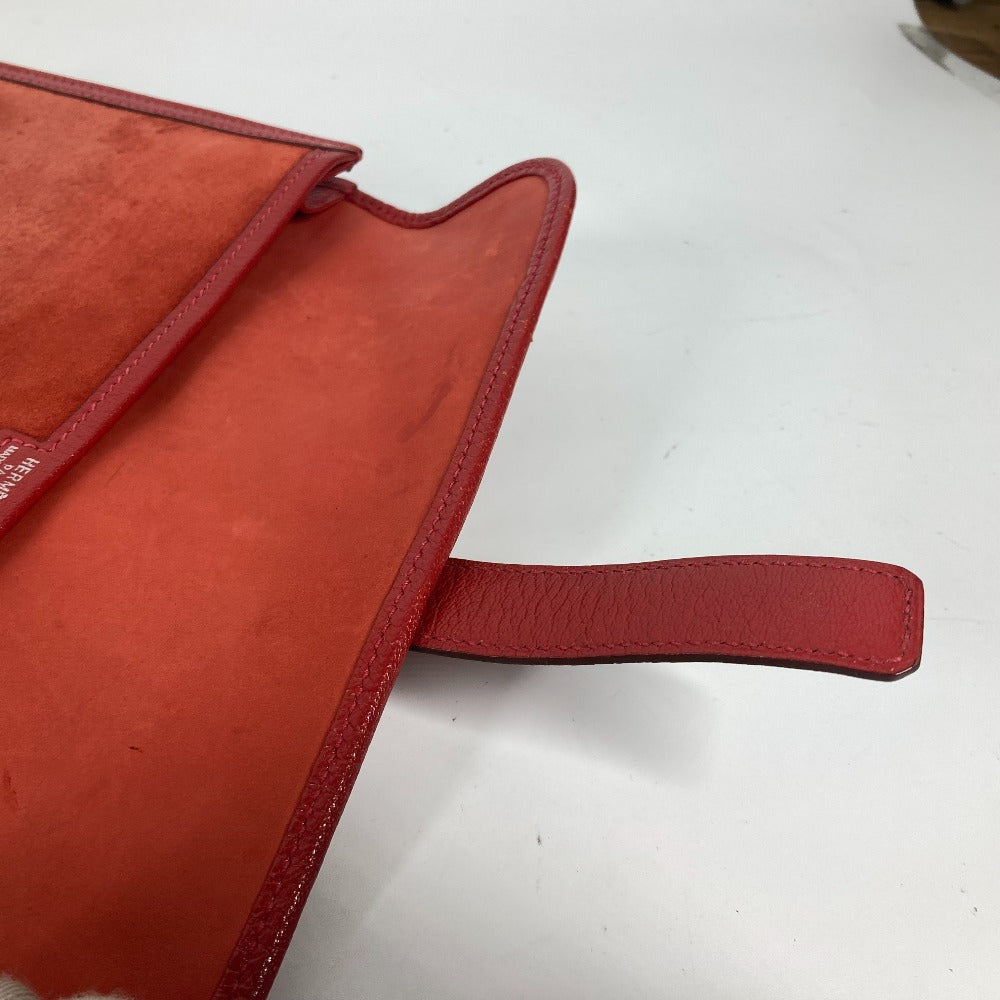 HERMES Clutch bag , Dopris Red Bag H logo Jige Elan Women Used Authentic