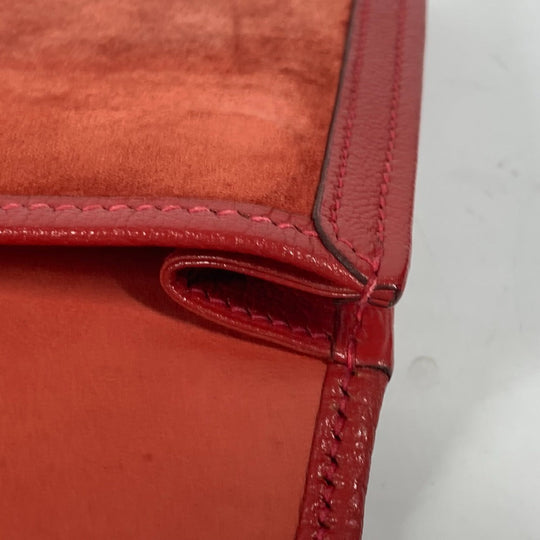HERMES Clutch bag , Dopris Red Bag H logo Jige Elan Women Used Authentic