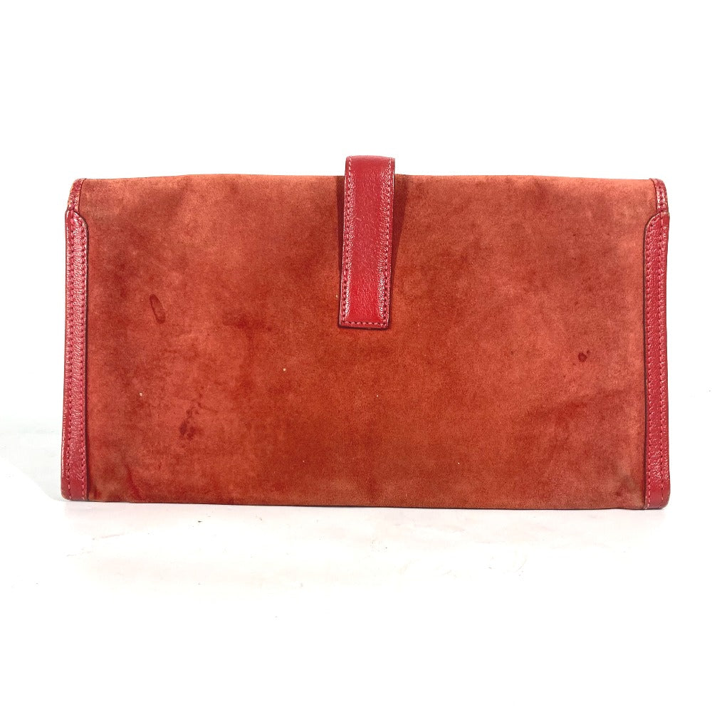 HERMES Clutch bag , Dopris Red Bag H logo Jige Elan Women Used Authentic