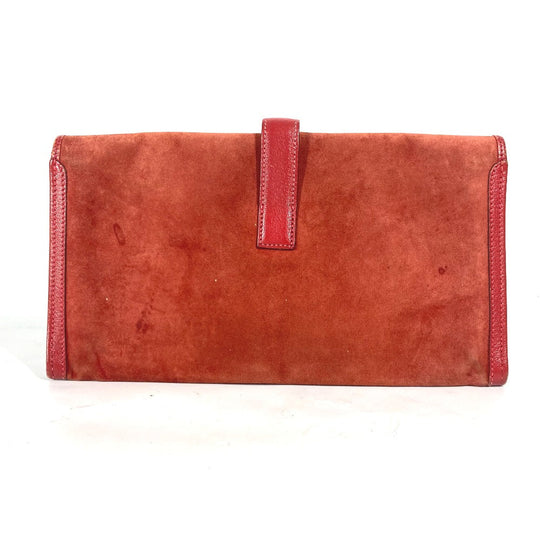 HERMES Clutch bag , Dopris Red Bag H logo Jige Elan Women Used Authentic