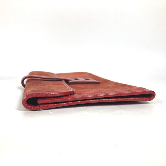 HERMES Clutch bag , Dopris Red Bag H logo Jige Elan Women Used Authentic