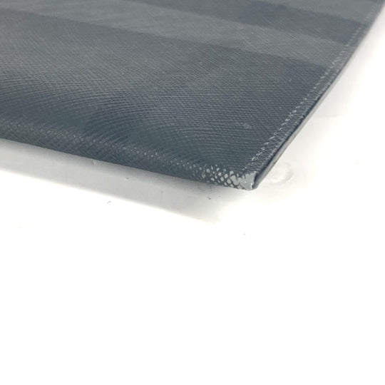 BURBERRY Clutch bag PVC black Check logo mens Used Authentic