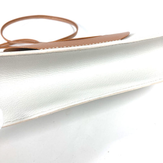 HERMES Shoulder Bag Leather, Wood white Suck Amaris Women Used Authentic