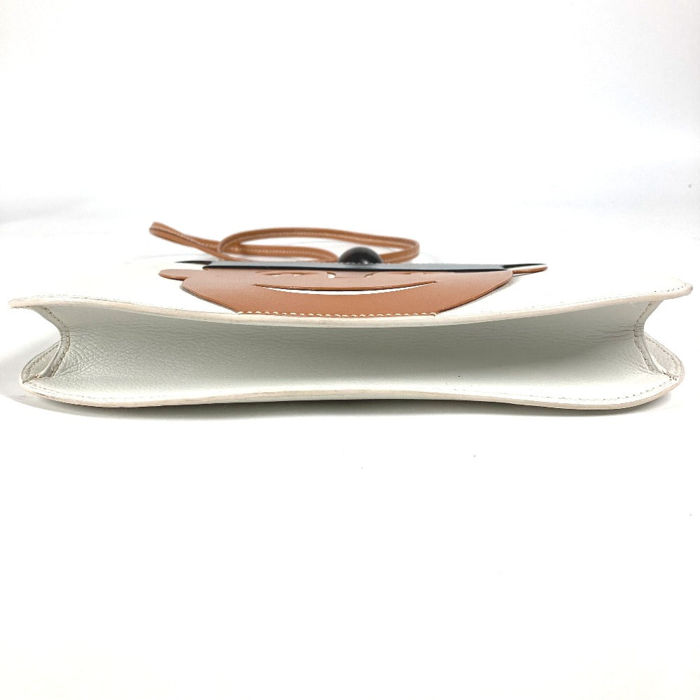 HERMES Shoulder Bag Leather, Wood white Suck Amaris Women Used Authentic