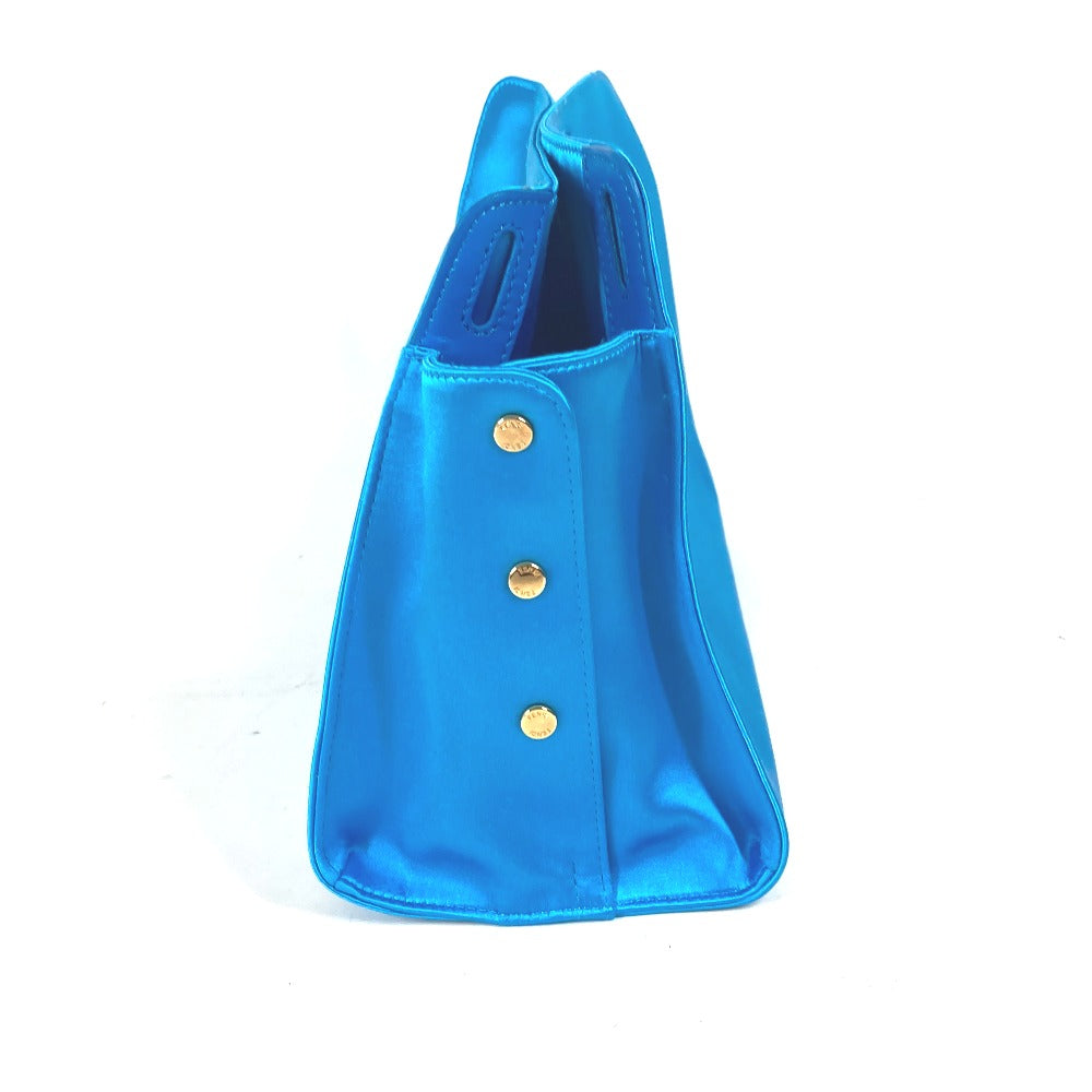 FENDI Handbag 7AR717 Satin blue FF logo Peekaboo Defender Bag Cover Women Used Authentic