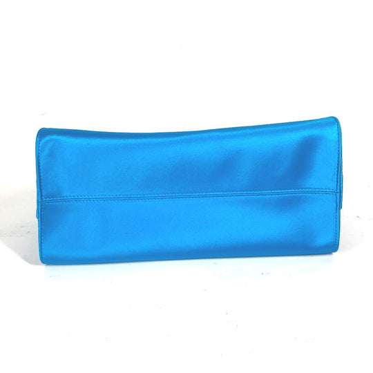 FENDI Handbag 7AR717 Satin blue FF logo Peekaboo Defender Bag Cover Women Used Authentic