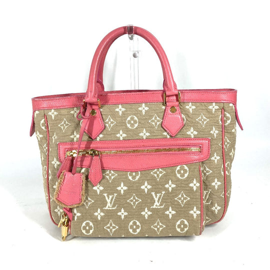 LOUIS VUITTON Tote Bag M93496 Leather / canvas pink Monogram Sabia Hippo MM Women Used Authentic