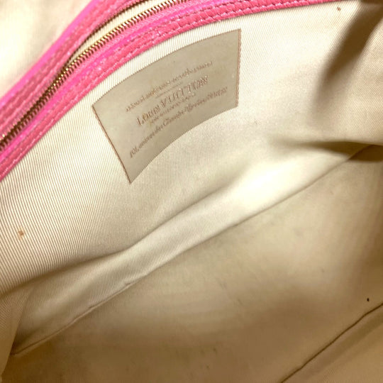 LOUIS VUITTON Tote Bag M93496 Leather / canvas pink Monogram Sabia Hippo MM Women Used Authentic