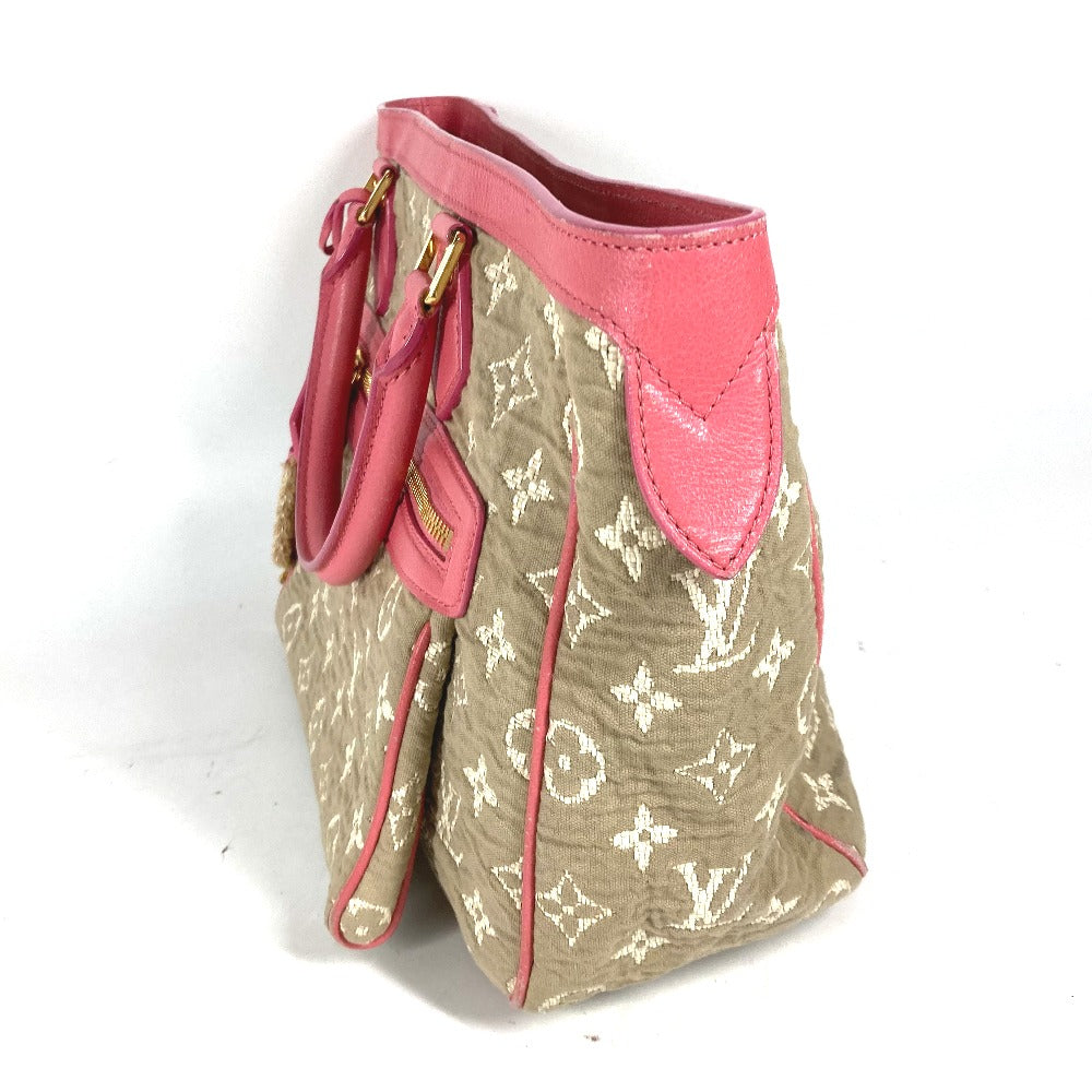 LOUIS VUITTON Tote Bag M93496 Leather / canvas pink Monogram Sabia Hippo MM Women Used Authentic