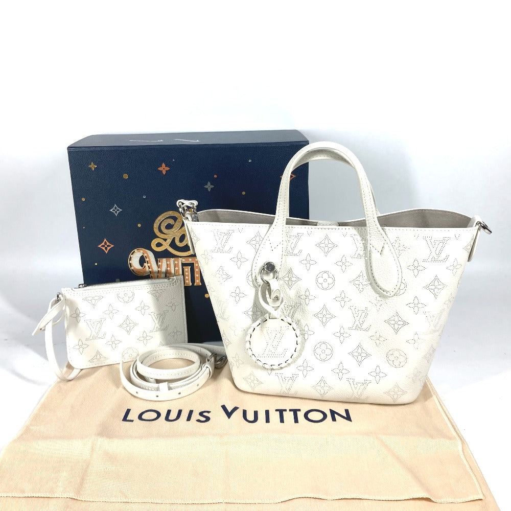LOUIS VUITTON Shoulder Bag M11842 monogram mahina leather white Monogram Mahina Blossom PM Women Used Authentic