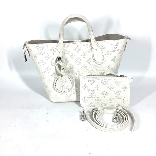 LOUIS VUITTON Shoulder Bag M11842 monogram mahina leather white Monogram Mahina Blossom PM Women Used Authentic