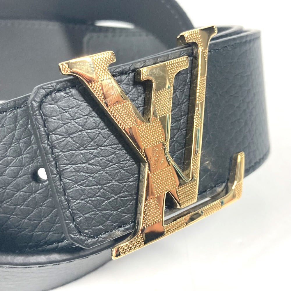 LOUIS VUITTON belt M0333U leather Black x gray Belt: LV Damier 40MM reversible mens 90 Used Authentic
