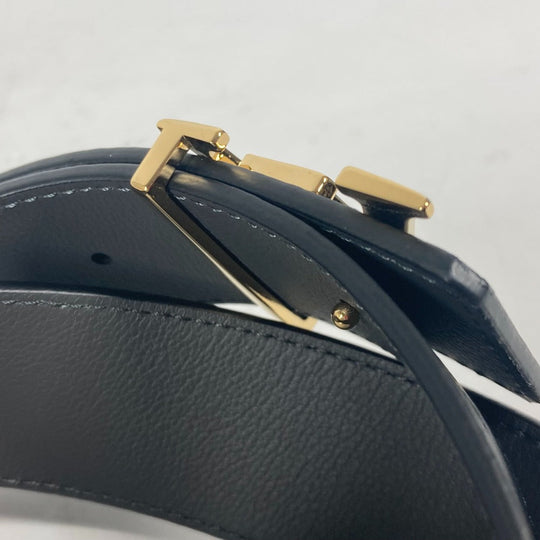 LOUIS VUITTON belt M0333U leather Black x gray Belt: LV Damier 40MM reversible mens 90 Used Authentic
