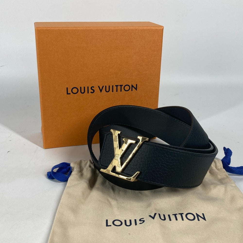 LOUIS VUITTON belt M0333U leather Black x gray Belt: LV Damier 40MM reversible mens 90 Used Authentic