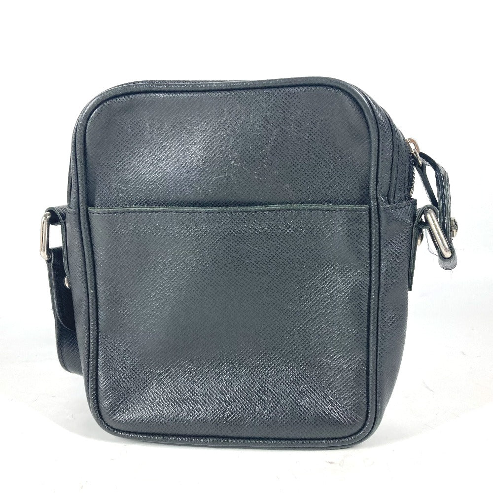 LOUIS VUITTON Shoulder Bag M32462 Taiga Leather black Taiga Dimitri mens Used Authentic