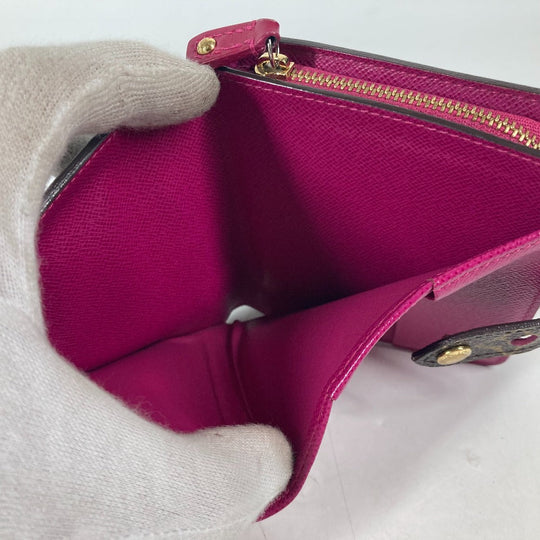 LOUIS VUITTON Folded wallet M95188 Monogram canvas Brown Monogram Perfo Compact zip Women Used Authentic