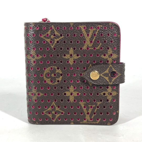 LOUIS VUITTON Folded wallet M95188 Monogram canvas Brown Monogram Perfo Compact zip Women Used Authentic