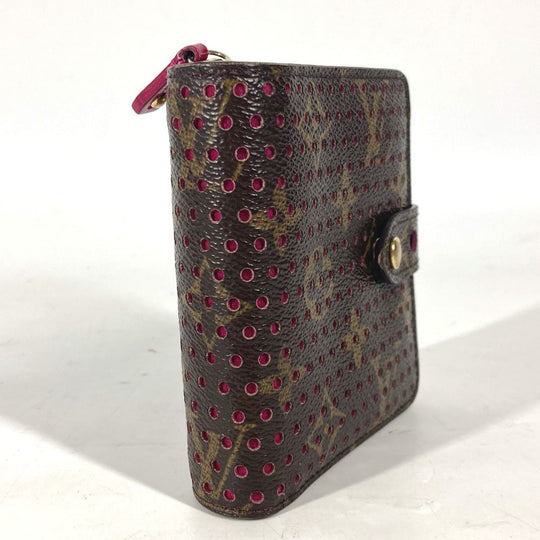 LOUIS VUITTON Folded wallet M95188 Monogram canvas Brown Monogram Perfo Compact zip Women Used Authentic